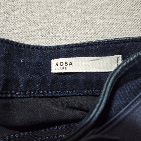 Dear John Rosa Flare Stretch Jeans Belted Mid Rise Dark Wash Denim Women's 30 - Picture 4 of 9